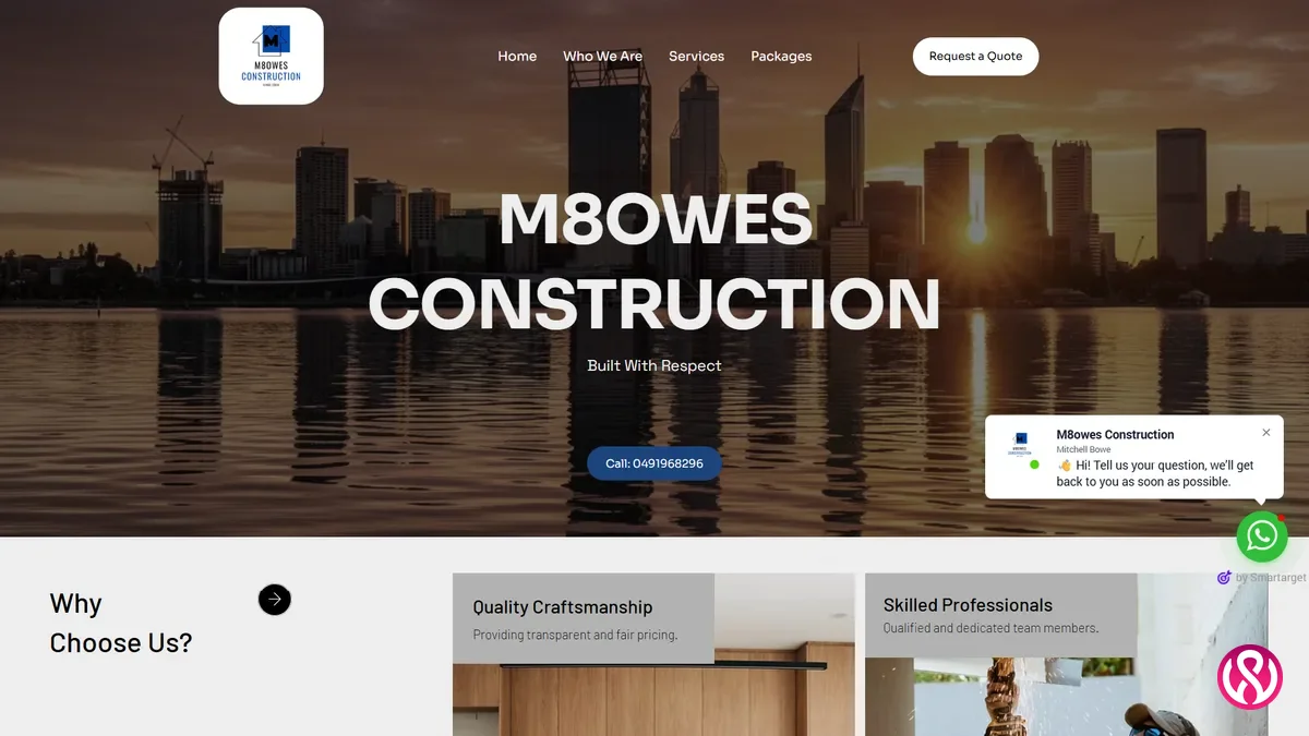 M8owes Construction website
